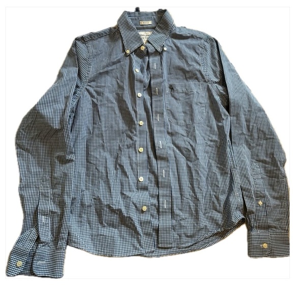 Abercrombie & Fitch Navy & White Muscle Fit Button Down - Picture 1 of 3